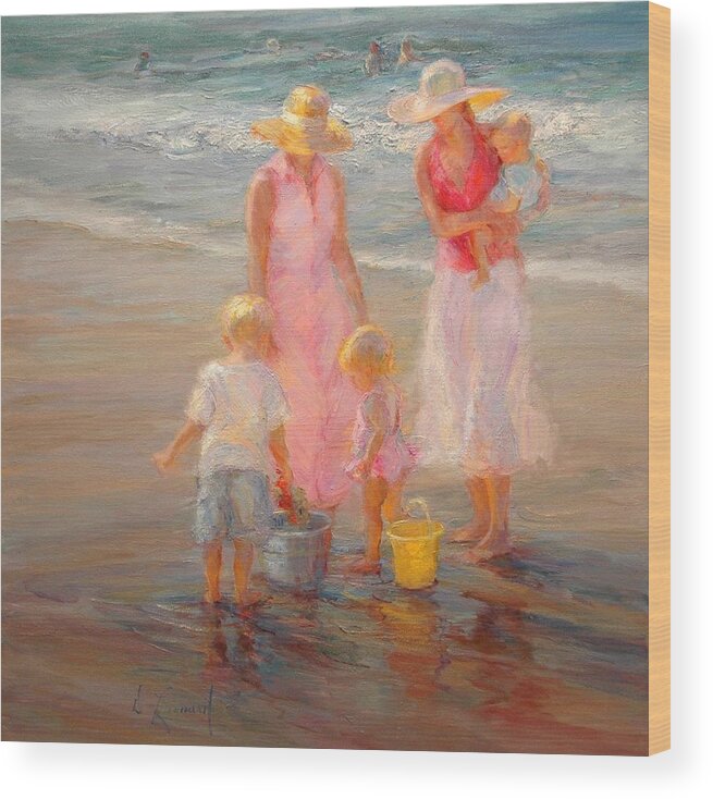 Impressionist Wood Print featuring the painting Family Time by Diane Leonard