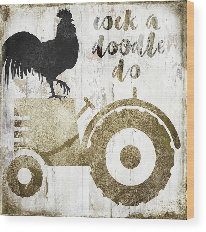 Farm Wood Print featuring the painting Fashion Farm by Mindy Sommers