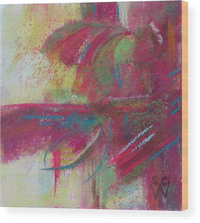 Pastel Wood Print featuring the painting Feathering by Susan Woodward