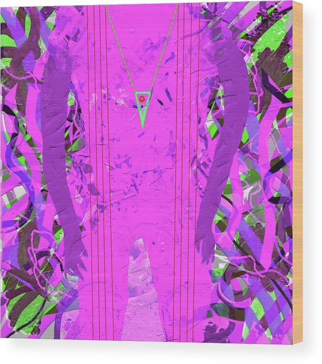 Abstract Wood Print featuring the digital art Figuartively by SC Heffner