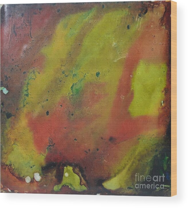 Alcohol Wood Print featuring the painting Fire Starter by Terri Mills