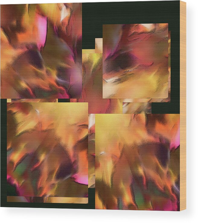 Abstract Wood Print featuring the photograph Fire Within - by Julie Weber