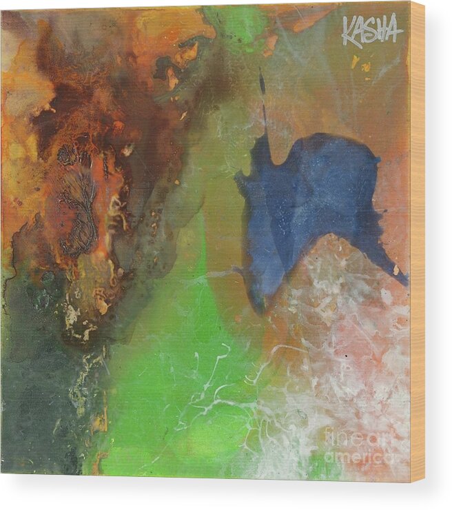 Abstract Painting Wood Print featuring the painting Firefly by Kasha Ritter
