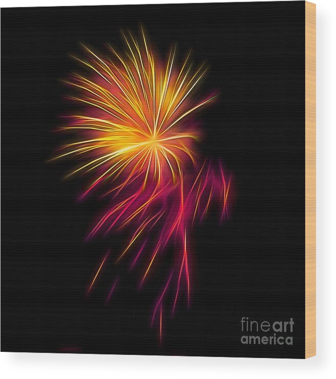 Tote Bags-throw Pillows-modern-contemporary-fractal Art Wood Print featuring the photograph Fireworks Abstract Nbr 1 by Scott Cameron