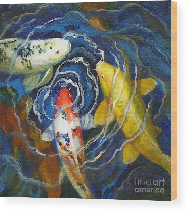 Fish Wood Print featuring the painting Fish Soup by Pat Burns
