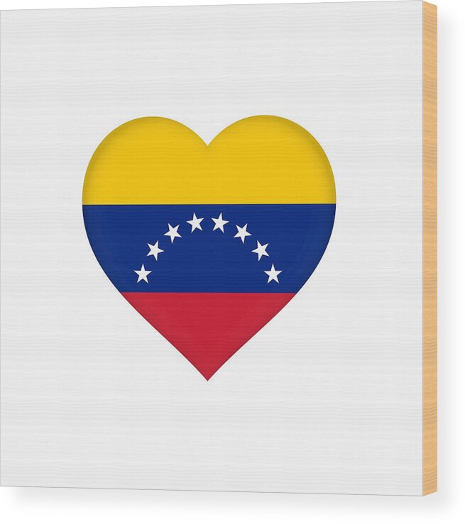 Venezuela Wood Print featuring the photograph Flag of Venezuela Heart by Roy Pedersen