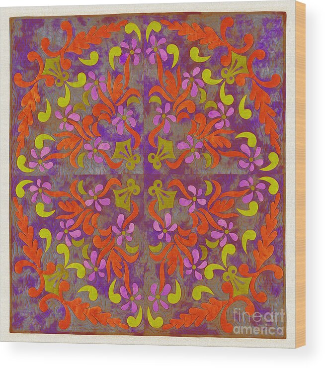 Patternart By Linda Wood Print featuring the painting Florart art 34Gf by Gull G