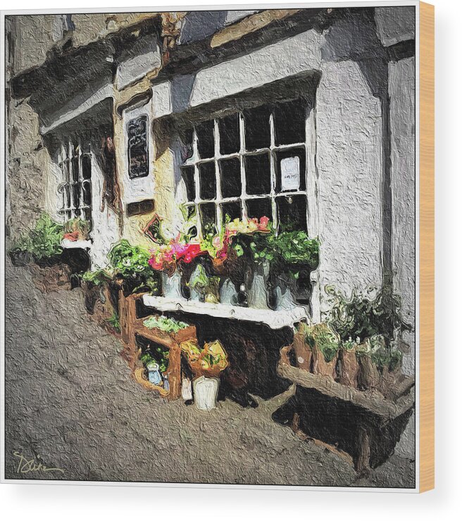 Bath Wood Print featuring the photograph Flower Shop In Bath England by Peggy Dietz