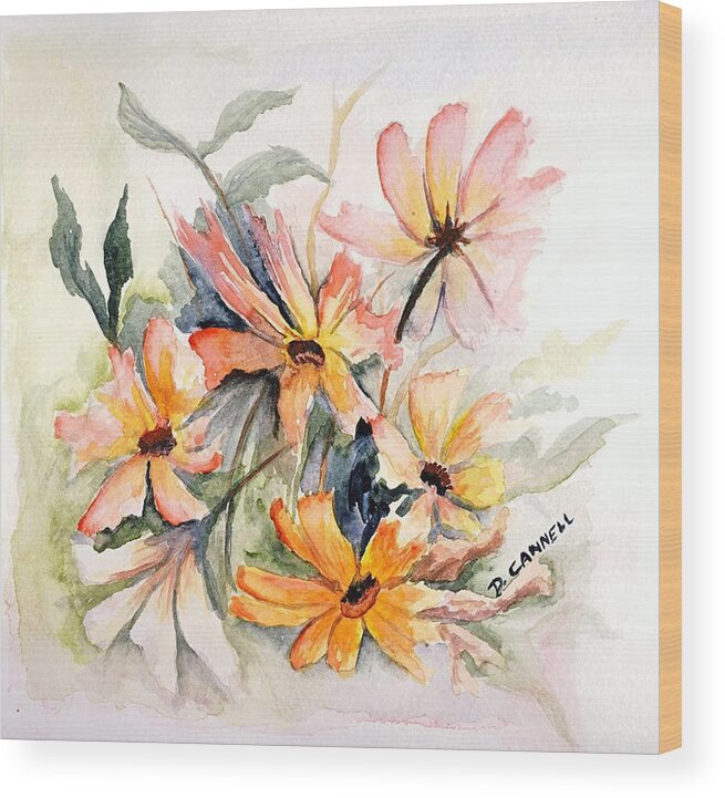 Flower Wood Print featuring the painting Flower study eighteen by Darren Cannell