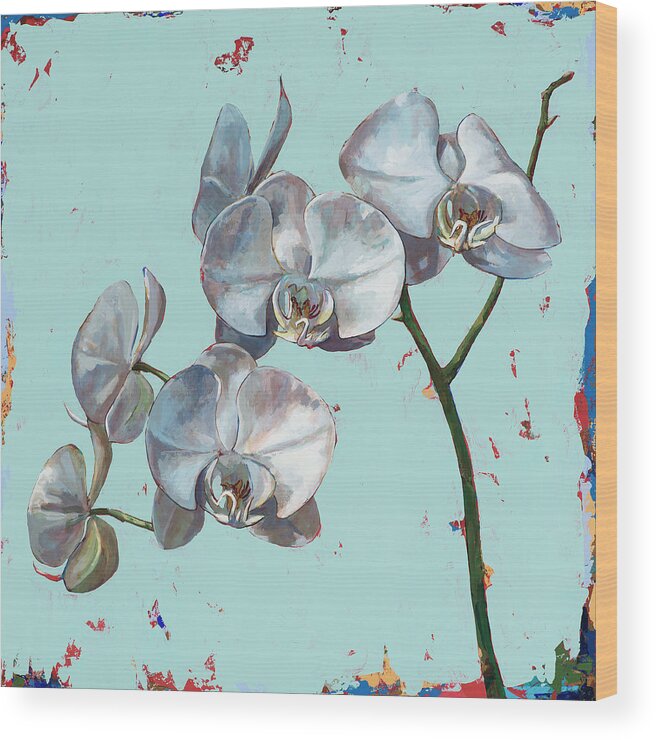Flower Wood Print featuring the painting Flowers #10 by David Palmer