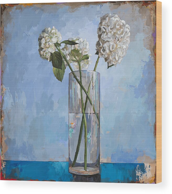 Flower Wood Print featuring the painting Flowers #5 by David Palmer