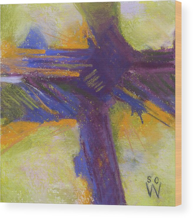 Abstract Painting Wood Print featuring the painting Flying High by Susan Woodward