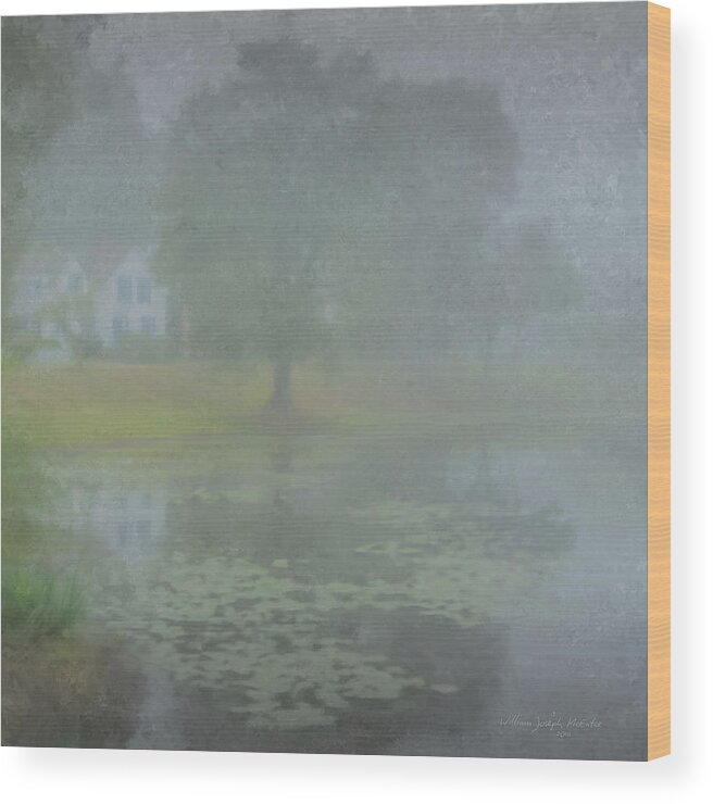Foggy Wood Print featuring the painting Foggy Morning on Pond Street by Bill McEntee