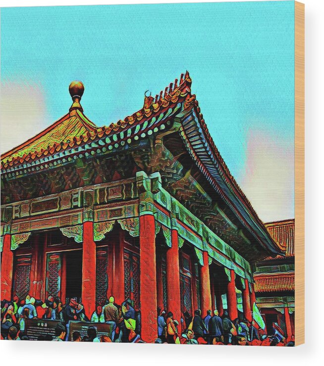 Forbidden City Wood Print featuring the painting Forbidden City - Beijing China by Russ Harris