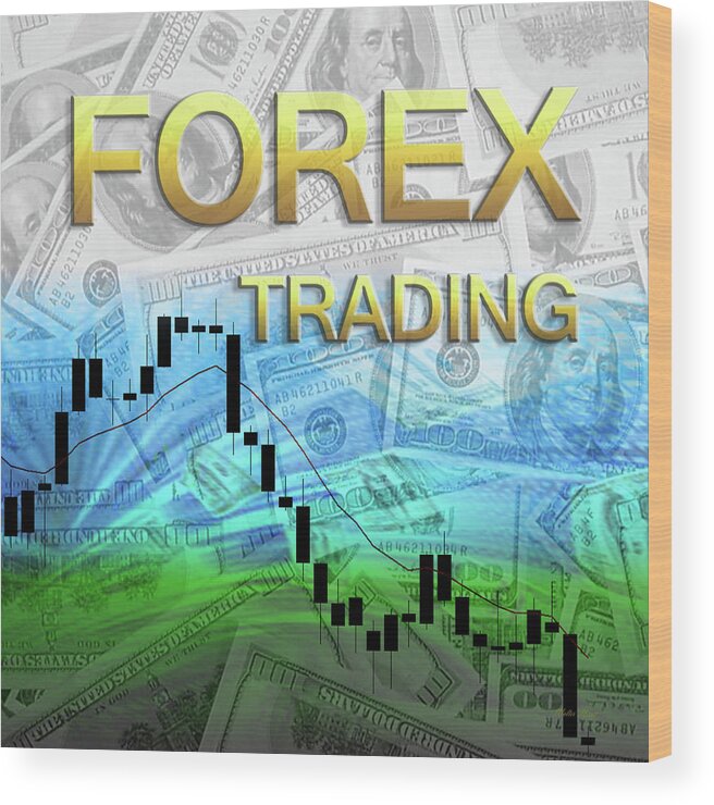 Forex Wood Print featuring the digital art Forex Trading 1b by Walter Herrit