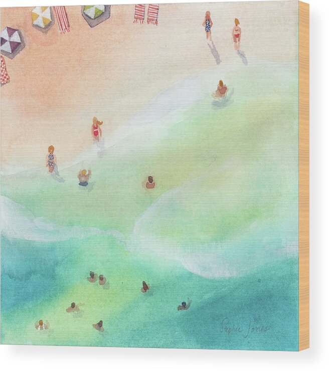 Beach Wood Print featuring the painting Fountain of Youth by Stephie Jones