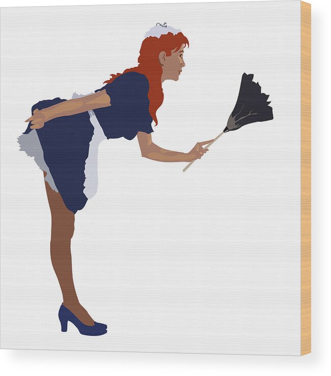 French Wood Print featuring the digital art French Maid by Robert Bissett