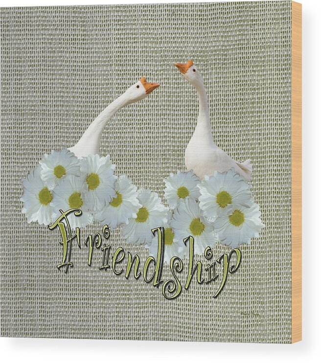 Geese Wood Print featuring the photograph Friendship by Phyllis Denton