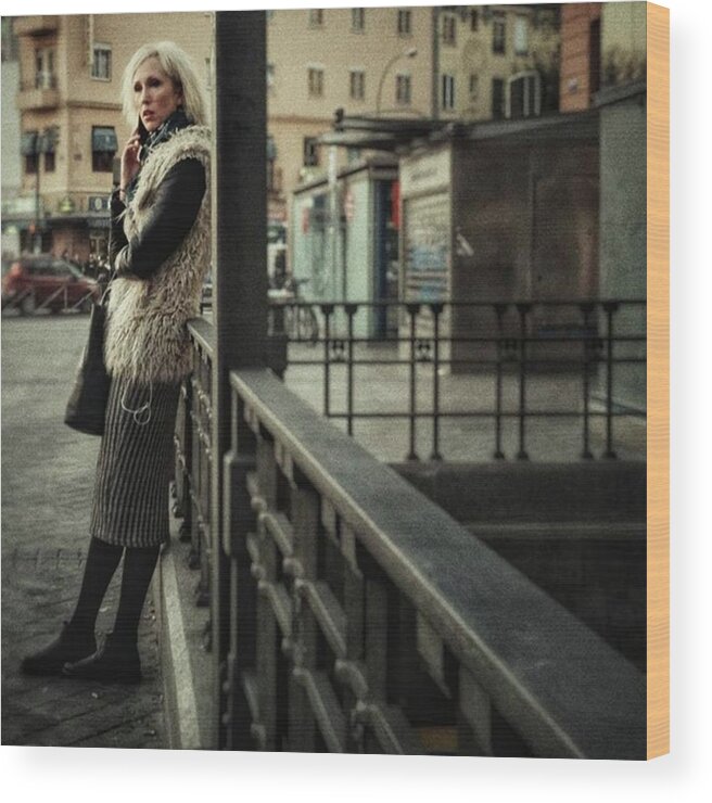 City Wood Print featuring the photograph Furry Blondie
#woman #portraits by Rafa Rivas