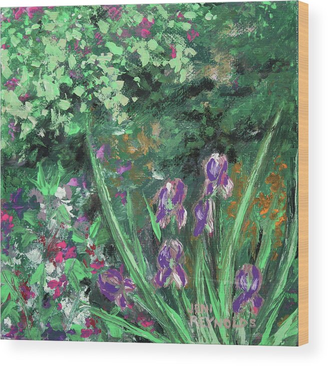 Flower Wood Print featuring the painting Garden Walk by Jeni Reynolds