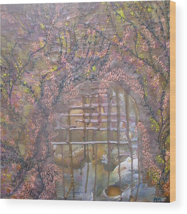 Encaustic Wood Print featuring the painting Gateway to Positive Change by Heather Hennick