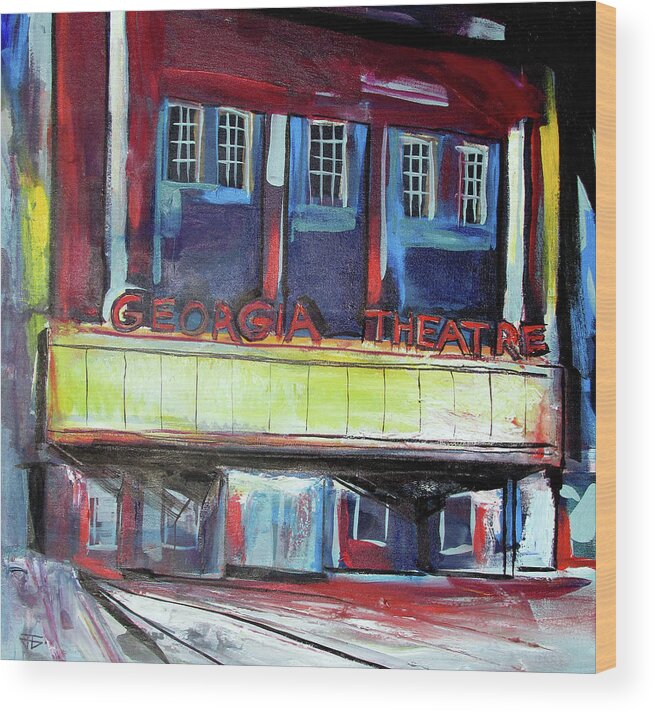 Georgia Theatre Wood Print featuring the painting Georgia Theatre by John Gholson