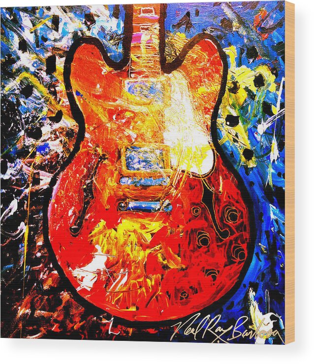 Wood Print featuring the painting gibson ES-335 by Neal Barbosa