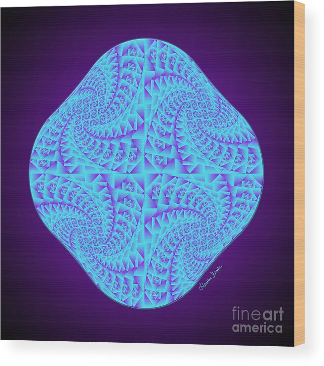 Artsytoo Wood Print featuring the digital art Glowing Moon Diamond by Heather Schaefer