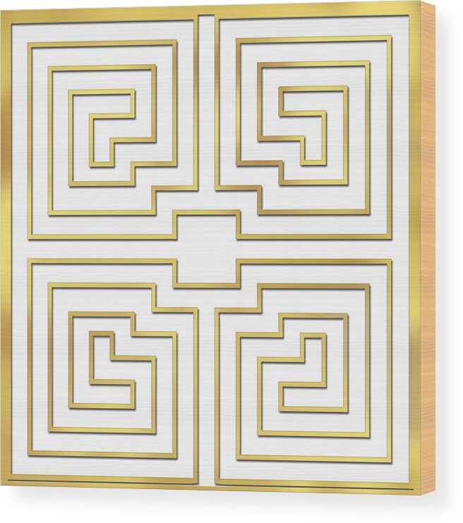 Gold Stripes Transparent Wood Print featuring the digital art Gold Stripes Transparent by Chuck Staley