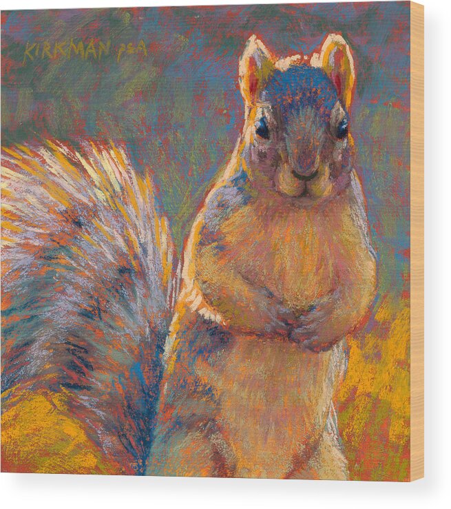 Rita Kirkman Wood Print featuring the pastel Got Nuts? by Rita Kirkman