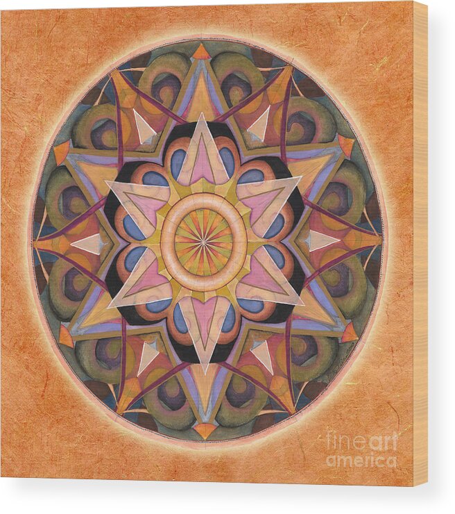 Mandala Wood Print featuring the painting Gratitude Mandala by Jo Thomas Blaine
