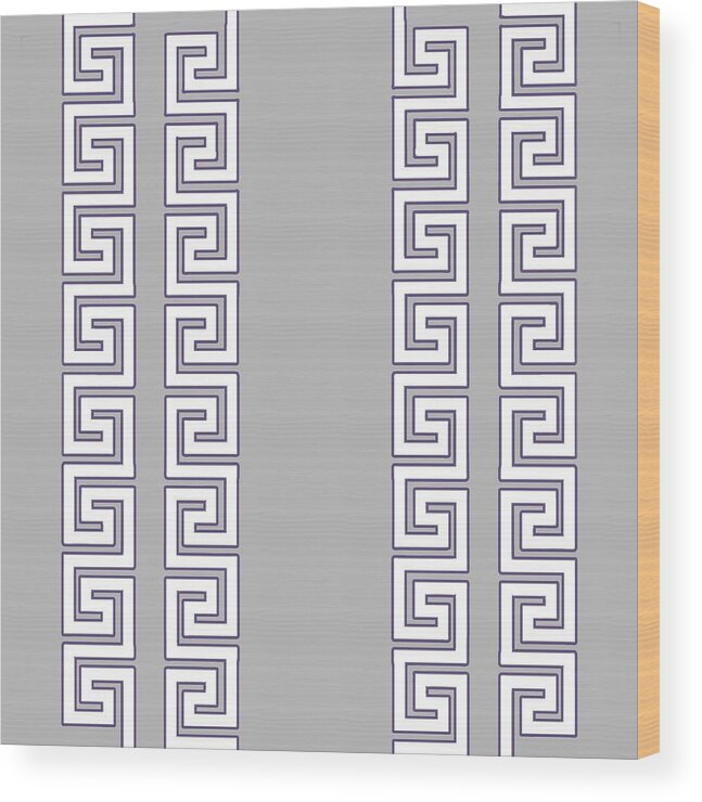 Greek Key Wood Print featuring the digital art Greek Key Pattern by Chuck Staley
