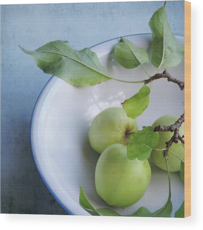 Apples Wood Print featuring the photograph Green Apples by Sally Banfill