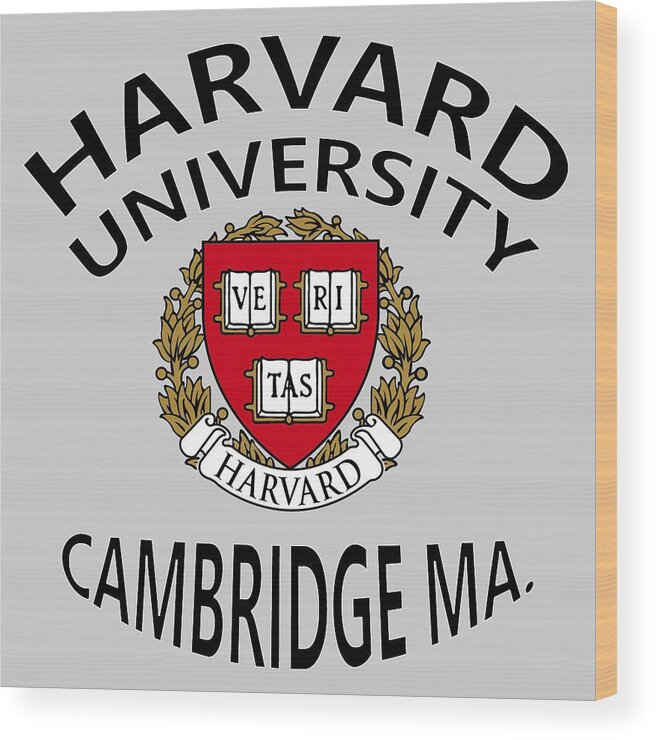 Harvard University Wood Print featuring the digital art Harvard University Cambridge M A by Movie Poster Prints
