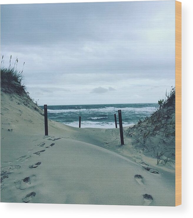 Hatteras Wood Print featuring the photograph #hatteras #northcarolina #obx #roadtrip by Carlyn Kelley