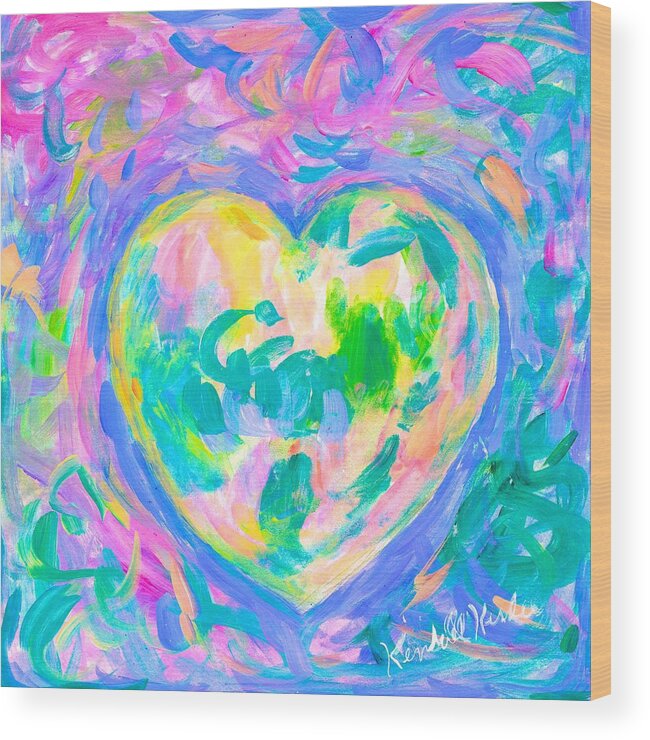 Heart Wood Print featuring the painting Heart Glow Again by Kendall Kessler