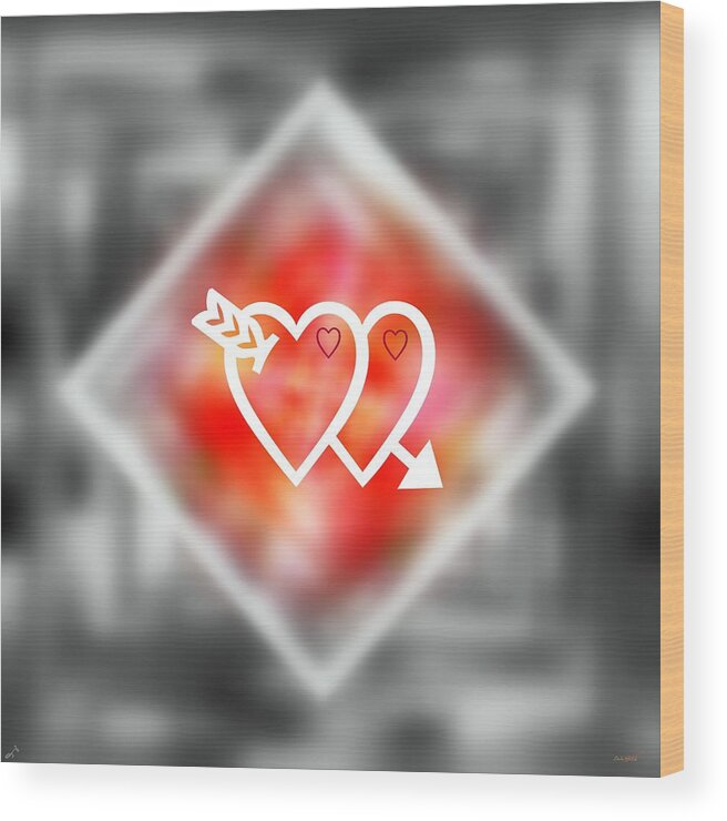 Valentine Wood Print featuring the digital art Heart of Hearts by Linda Galok