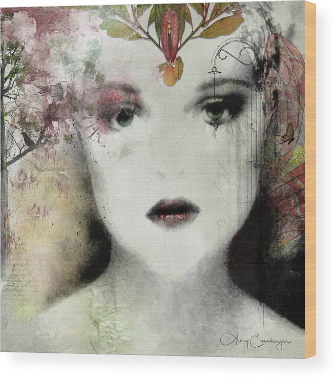 Woman Wood Print featuring the digital art Her Garden by Looking Glass Images