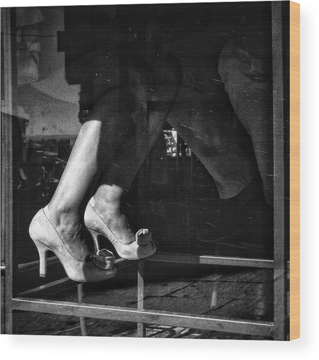 Blackandwhitephotography Wood Print featuring the photograph High Heels

#highheels #shoes #feet by Rafa Rivas