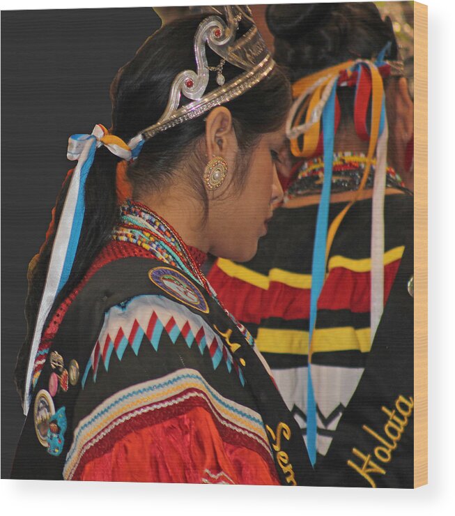Native Americans Wood Print featuring the photograph Holata by Audrey Robillard
