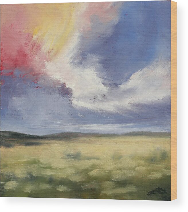 Stormy Sky Wood Print featuring the painting Holy Light by Sandi Snead