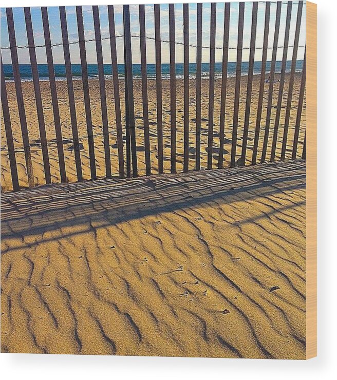 Sand Wood Print featuring the photograph The Fence Between by Kate Arsenault 