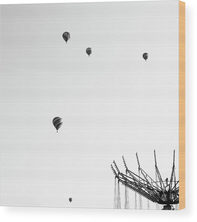 Hot Air Balloons Wood Print featuring the photograph Hot Air Balloons, Jamesville, New York by Brooke T Ryan
