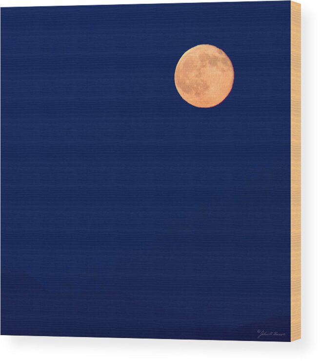 Full Moon Wood Print featuring the photograph Hunters Moon at Saddleback Mountain by John Harmon