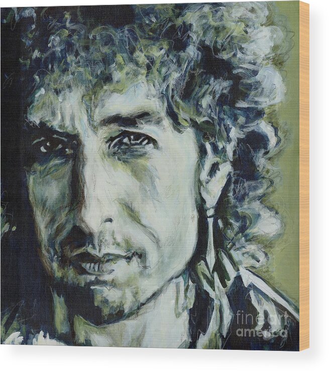 Bob Dylan Wood Print featuring the painting I Could Hold You For A Million Years. Bob Dylan by Tanya Filichkin