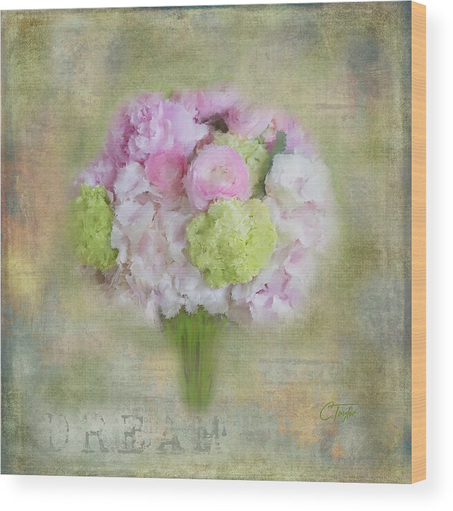 Floral Art Wood Print featuring the painting I Dream of Bouquets by Colleen Taylor