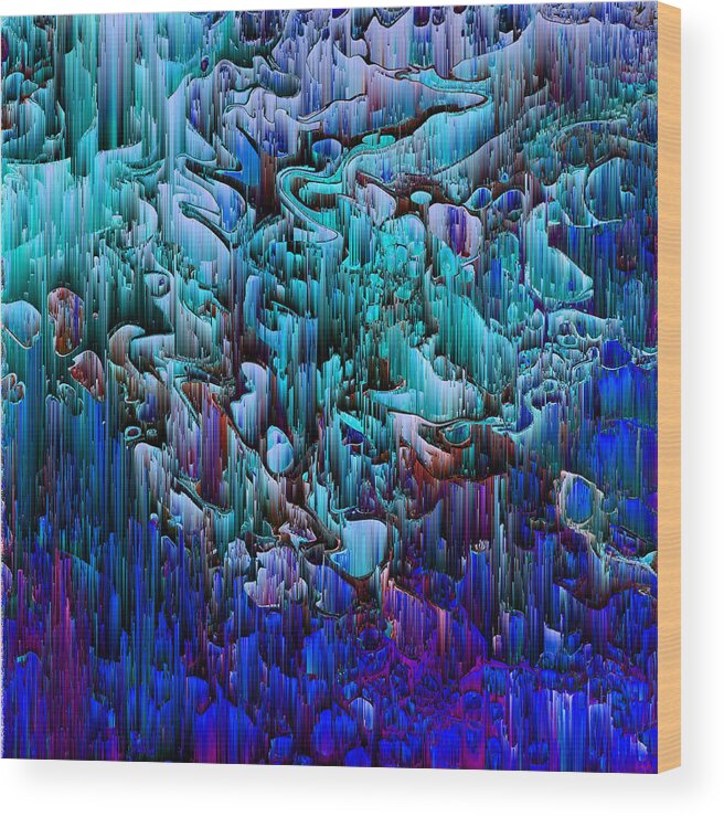 Glitch Wood Print featuring the digital art I'm No Glitch - Abstract Pixel Art by Jennifer Walsh