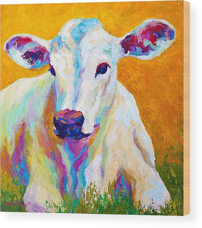 Cows Wood Print featuring the painting Innocence by Marion Rose