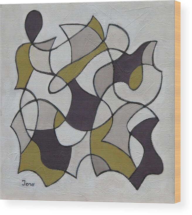 Geometric Wood Print featuring the painting Innuendo by Trish Toro