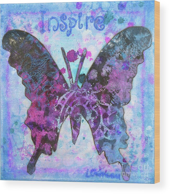 Art Wood Print featuring the painting Inspire Butterfly by Lisa Crisman